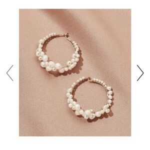 Olive & Piper Pearl-Embellished Hoop Earrings - White Pearls